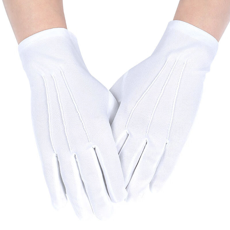 lucaly专车司机白手套三筋礼仪白手套薄款检阅表演安保夏季礼仪手套