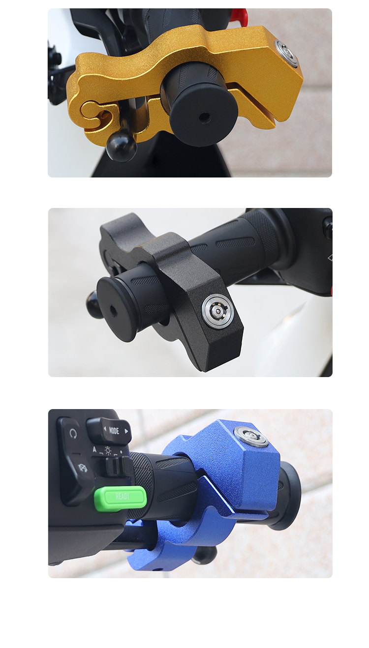 踏板摩托车车锁摩托车电动车把锁踏板车手把防盗锁自行车牛角锁铝合金