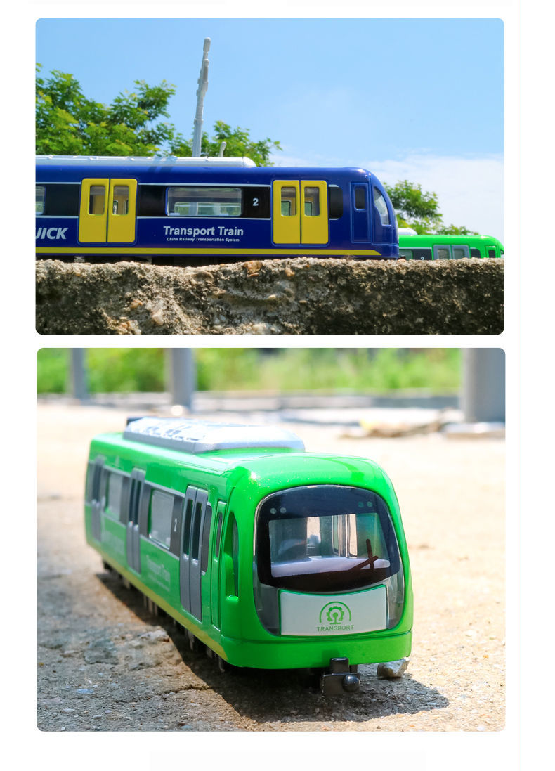 地铁玩具带铁轨儿童地铁玩具模型可开门男孩仿真合金车轨道车模金属