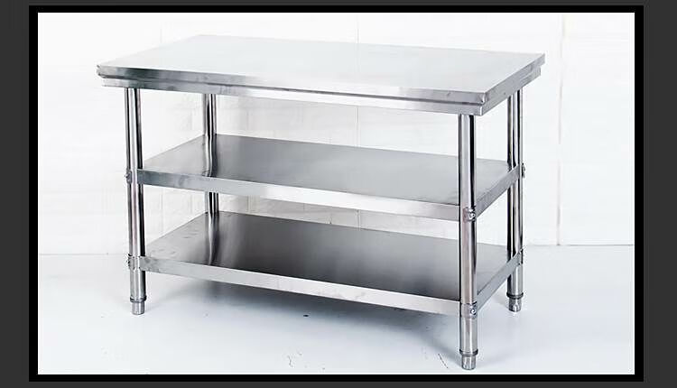 不锈钢工作台厨房操作台和面揉面桌柜台15米多功能打包台切菜餐饮餐厅