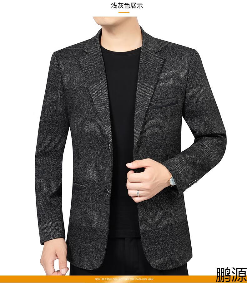 【恒源祥旗舰官方店】休闲西服男2020秋季新款中年毛料商务时尚爸爸装