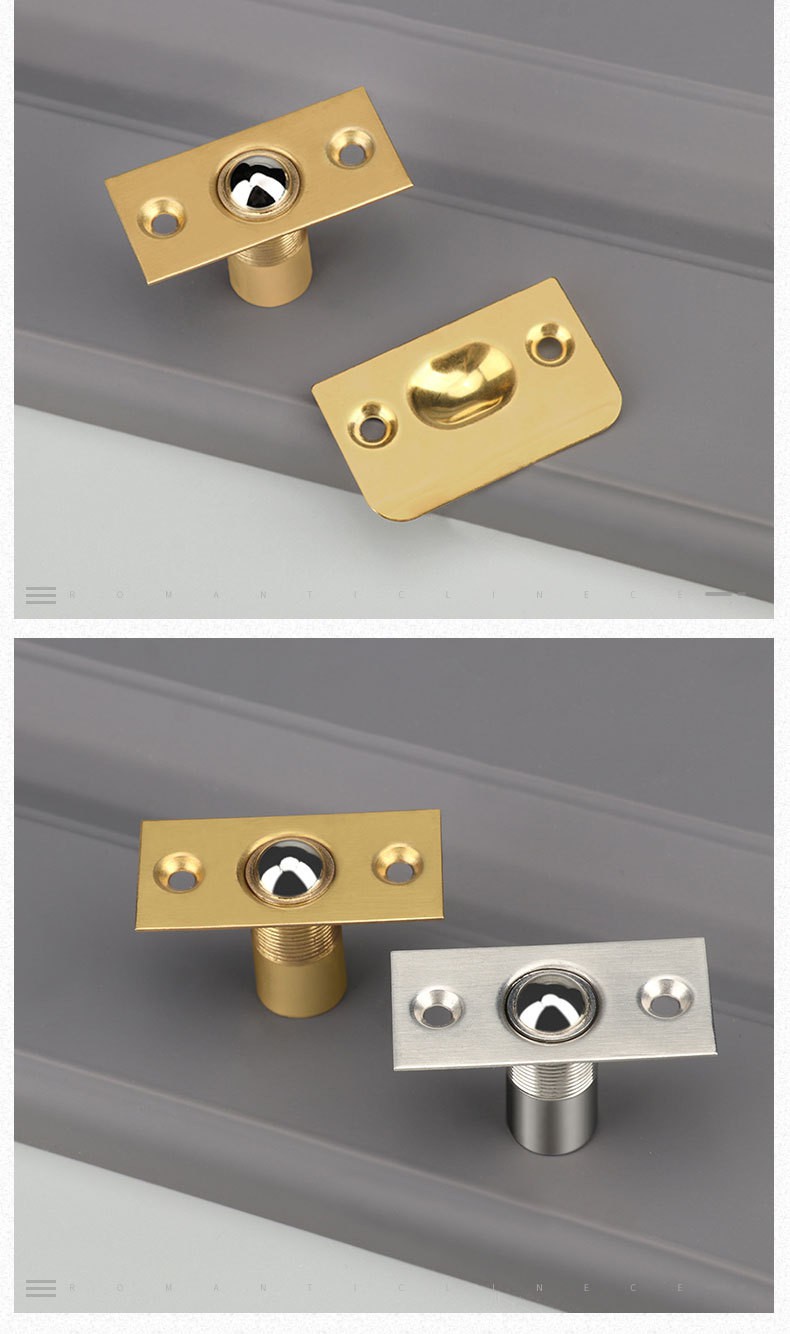 乐优家不锈钢门碰珠酒店ktv碰珠锁大门顶珠隐形门弹簧弹珠锁可调节碰