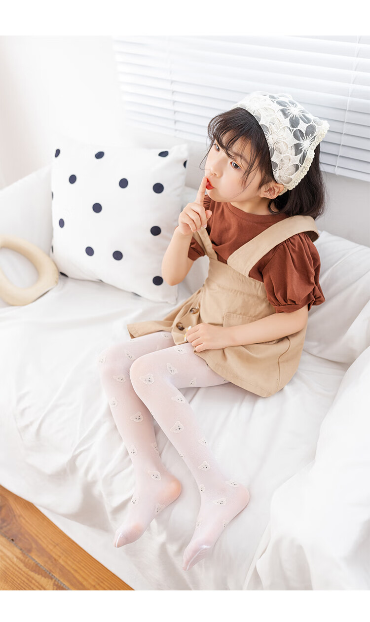薄款女童丝袜夏季薄款清凉可爱公主宝宝女孩打底裤夏天白色儿童连裤袜