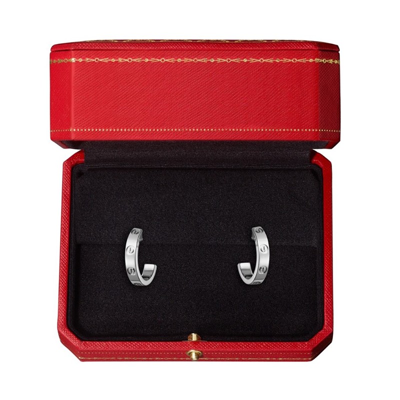 正品中检cartier卡地亚耳钉耳环女265毫米宽18k金love系列耳饰女士