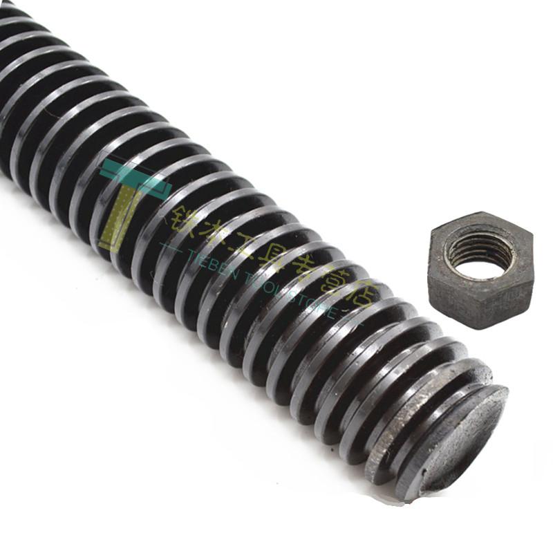 高强度梯形扣丝杠粗螺纹tt型扣丝杆方扣45钢m12m16m20m24m27m601231米