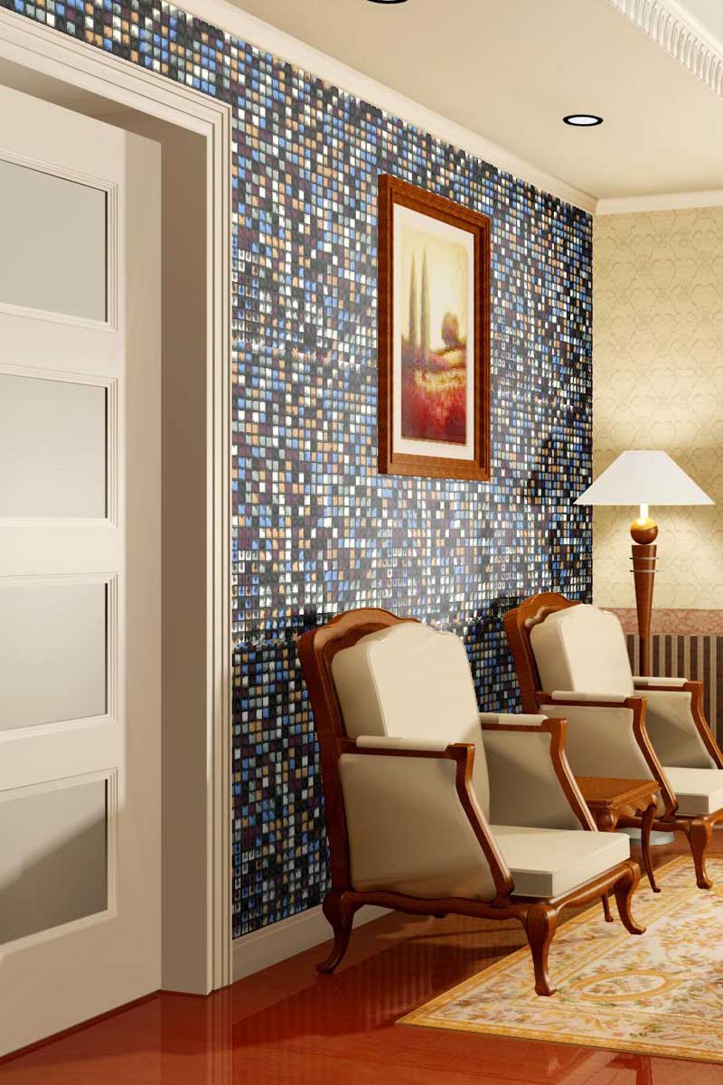 kelekel白镜银镜面钻面13面玻璃马赛克瓷砖墙贴吧台装饰背景墙带背胶