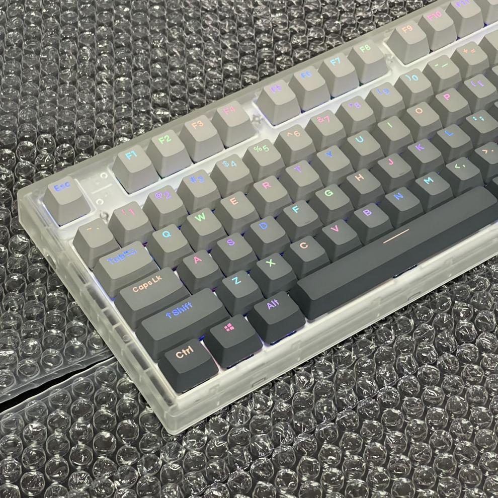 简梓 腮红键帽 腹灵mk870微尘腮红机械键盘 薄荷透光pbt键帽热升华oem