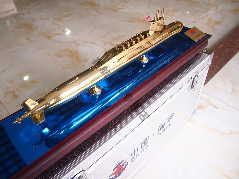 中国新型094级导弹核潜艇模型纯铜模型摆件收藏底座长82厘米净长68