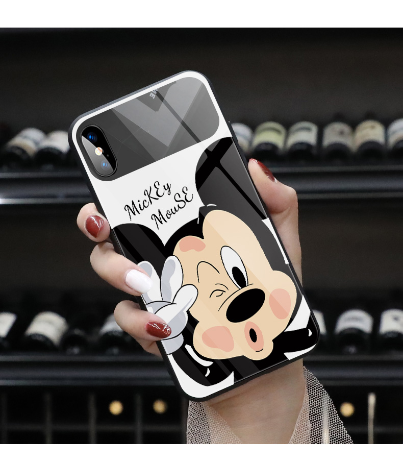 品盟 苹果12promax手机壳玻璃镜面补妆镜子iphone12卡通创意米老鼠12