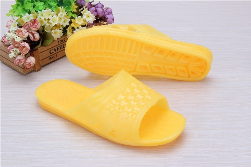 防滑拖鞋老人拖鞋男 塑料 黄色越南橡胶中老年人夏软底室内外防滑凉鞋