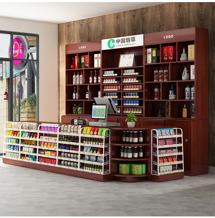 烟柜带收银台超市便利店烟酒柜收银台店铺小型一体组合吧台收银柜台