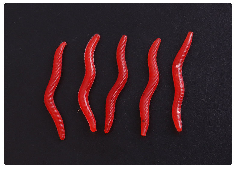 红色软饵路亚饵通杀鱼饵红虫饵料黑坑鱼食音然仿生红蛆拍50条发60条