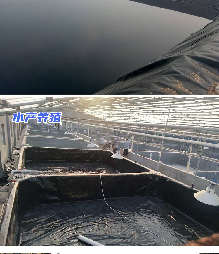 鱼塘防渗膜防水膜鱼池土工膜藕池蓄水池水产养殖膜黑色加厚塑料膜 抗