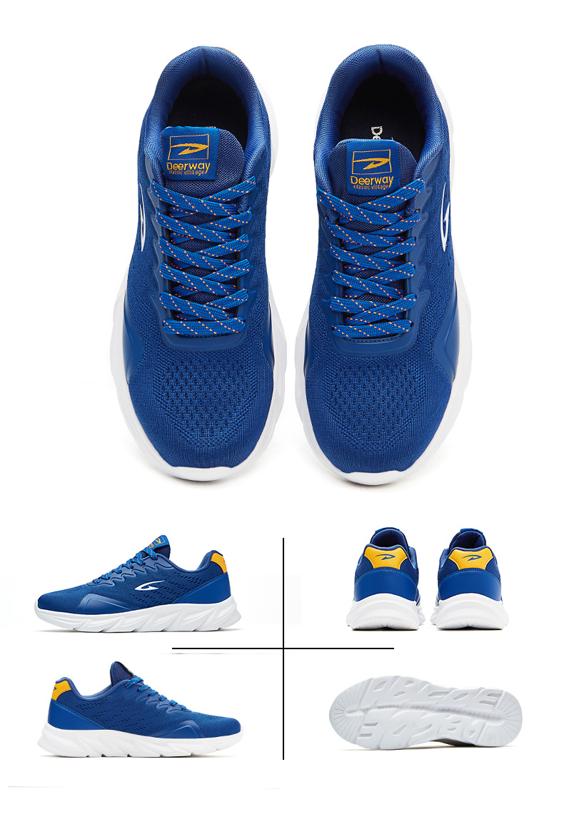 德尔惠男鞋秋季新款跑步鞋男休闲网面运动鞋男透气轻便减震旅游鞋