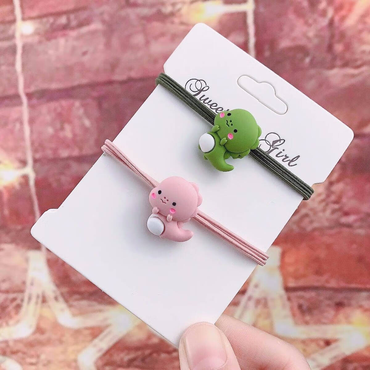 佩觉 头绳韩版女可爱小恐龙发圈小皮筋送男朋友扎头发橡皮筋情侣小