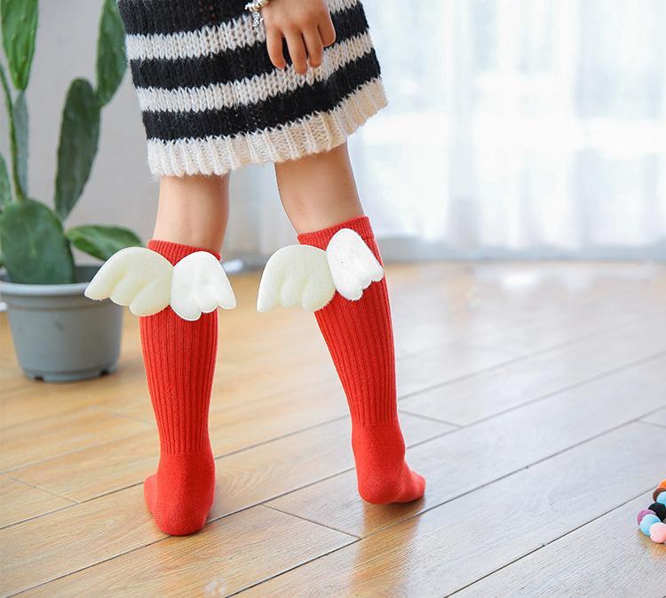 童装 袜子 卡傲臻 儿童中筒袜韩国秋冬季1-3-5-7-9岁创意后跟翅膀宝宝