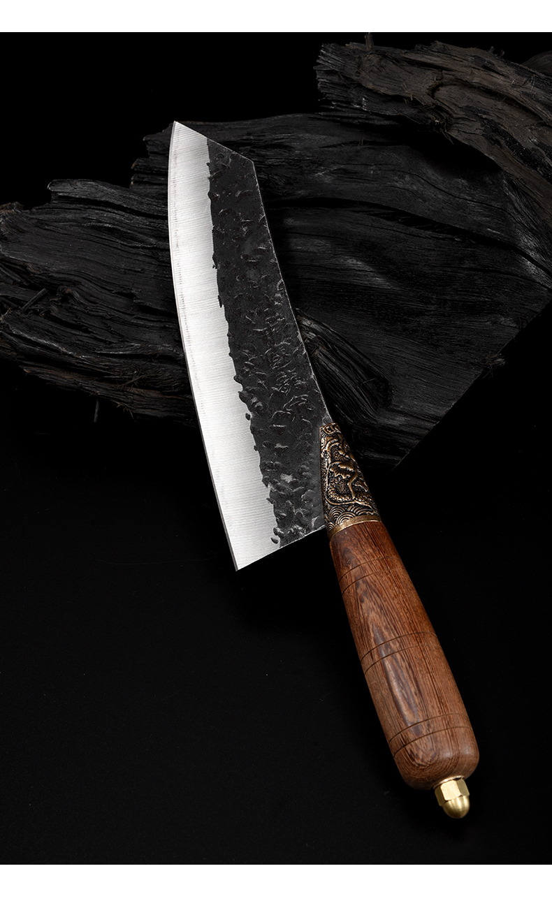 龙泉家用锋利菜刀叶落知秋套装刀具手工锻打套刀整套菜刀斩切两用刀