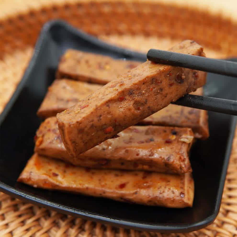 手磨豆干500g鸡汁五香辣山椒麻辣烧烤味嫩蒸qq豆干重庆零食品麻辣味2