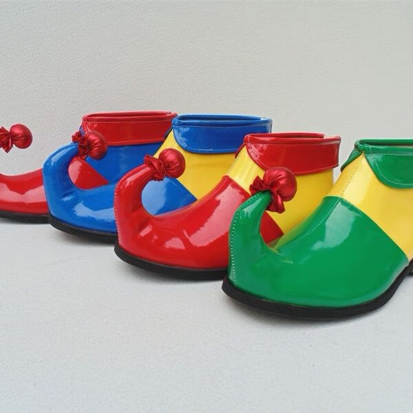 cos动漫小丑鞋子男尖尖翘头滑稽搞怪鞋小丑服配饰角色扮演小丑鞋 红黄