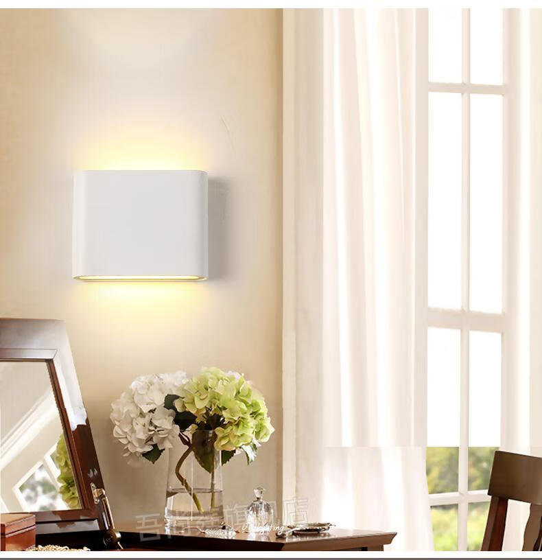 新款客厅超薄壁灯led防水壁灯阳台户外黑白室外庭院灯简约楼梯客厅