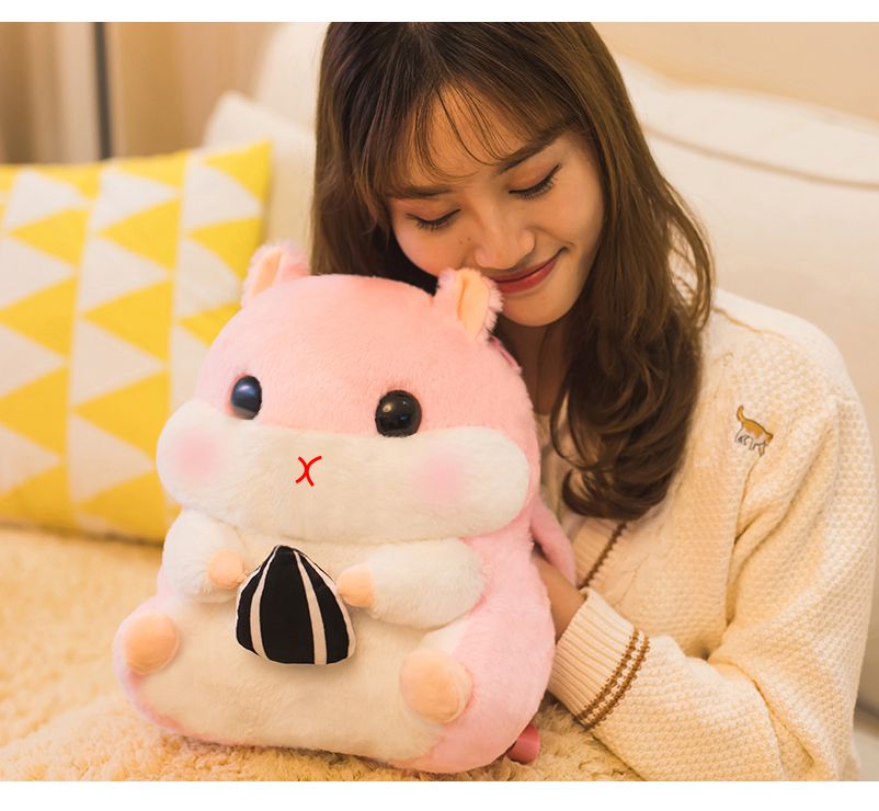 仓鼠抱枕插手充电玩偶午睡枕捂手女生睡觉神器办公室 粉色仓鼠暖脚宝