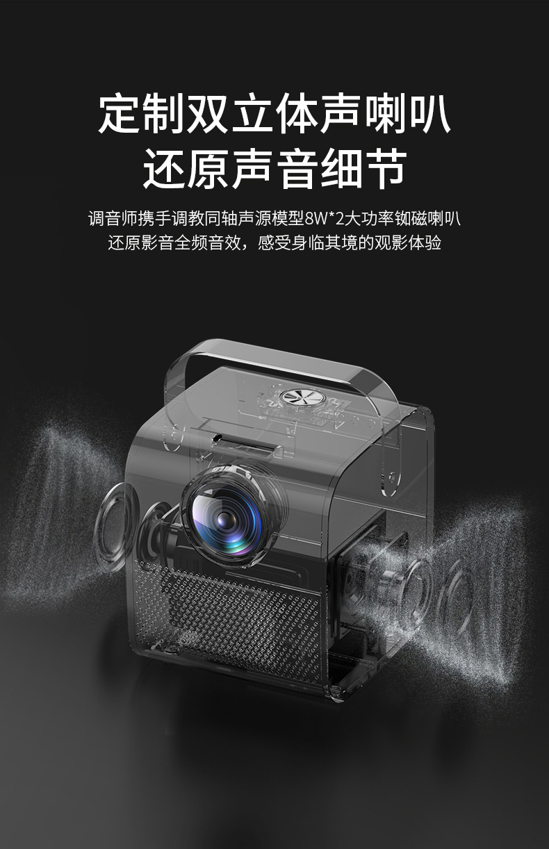 华为huawei适用wjhh超高清投影仪家用宿舍办公投墙1080p无线便携白色