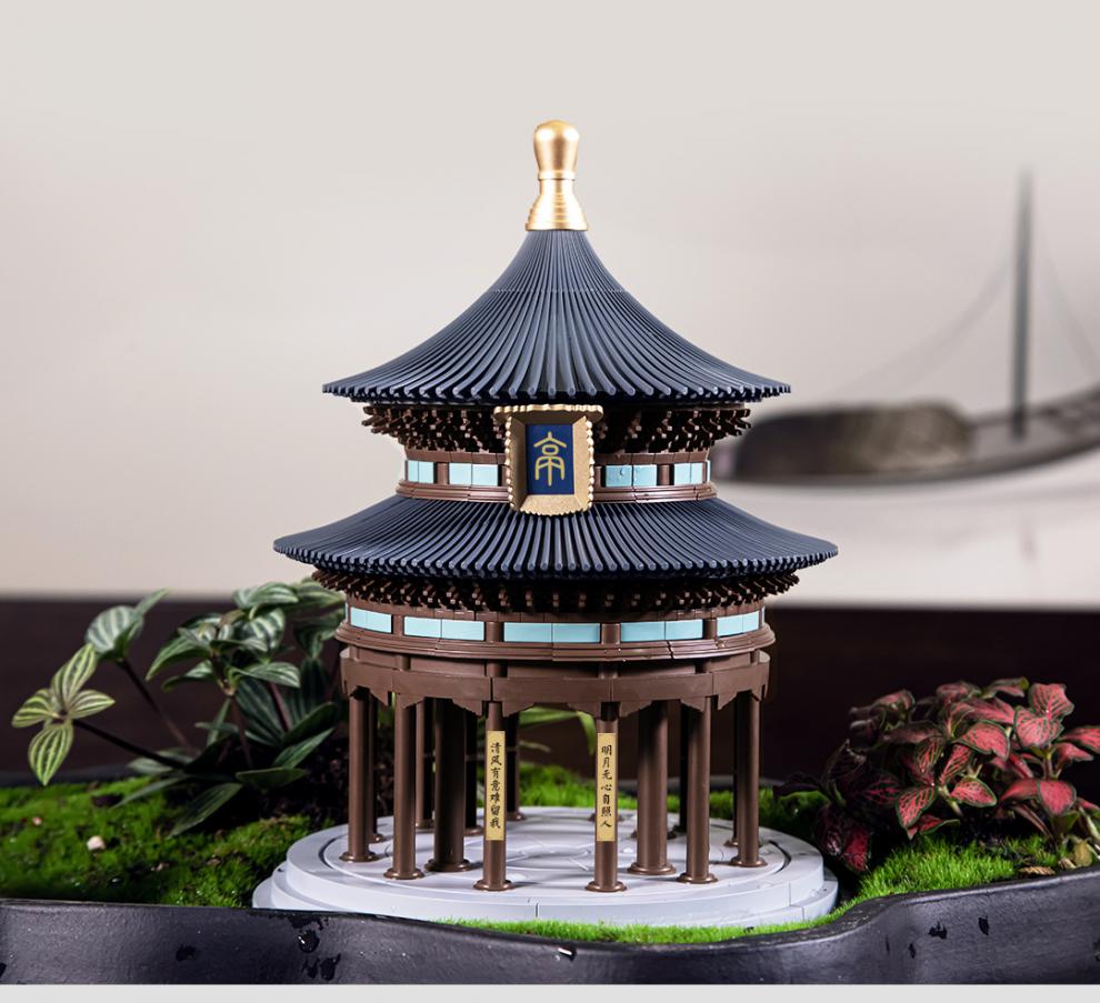 隼牟结构积木千年隼重檐亭故宫凝香亭积木中国古建筑榫卯玩具隼卯结构