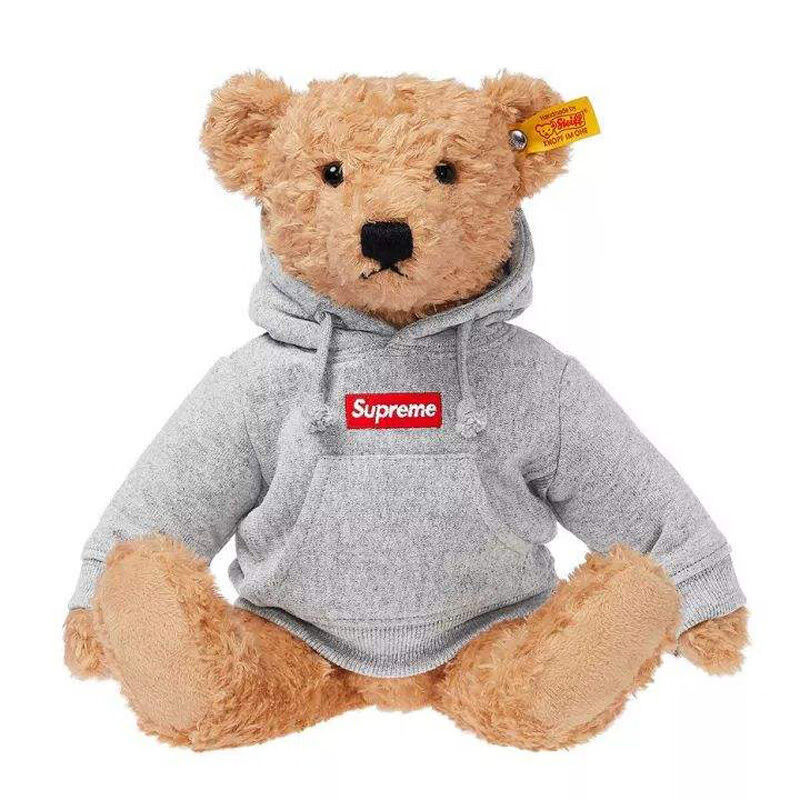 steiff泰迪熊18fwsupremexsteiffteddybear联名泰迪熊公仔穿衣supreme