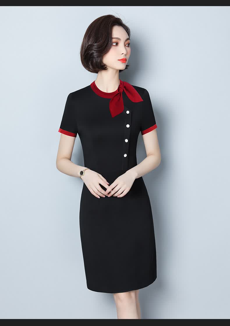 职业装新职业连衣裙女春秋季ol修身时尚/酒店迎宾/珠宝店/美容师前台