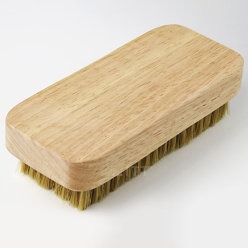 洗衣刷子软毛家用不伤衣实木猪鬃清洁板刷服洗鞋刷干洗店褐色