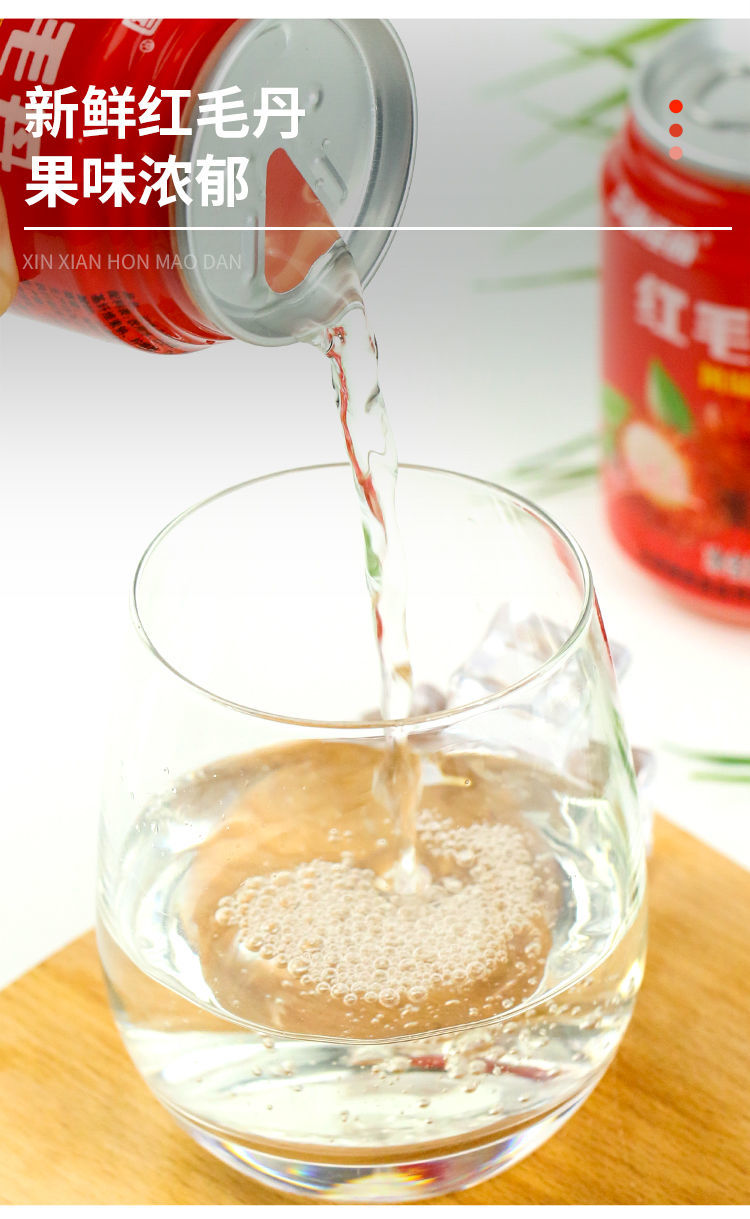 红毛丹风味饮料自助餐外卖饮料整箱便宜果味饮品厂家 12罐试饮装 (1%