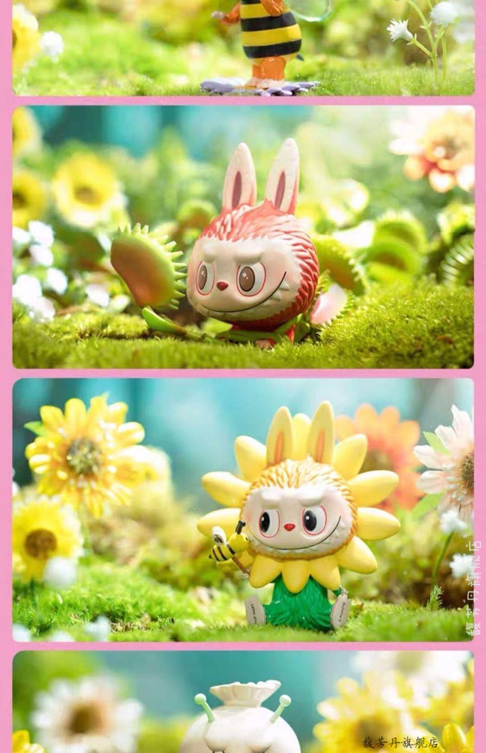 labubu圣诞 花之精灵系列 拉布布盲盒公仔 汽车摆件景