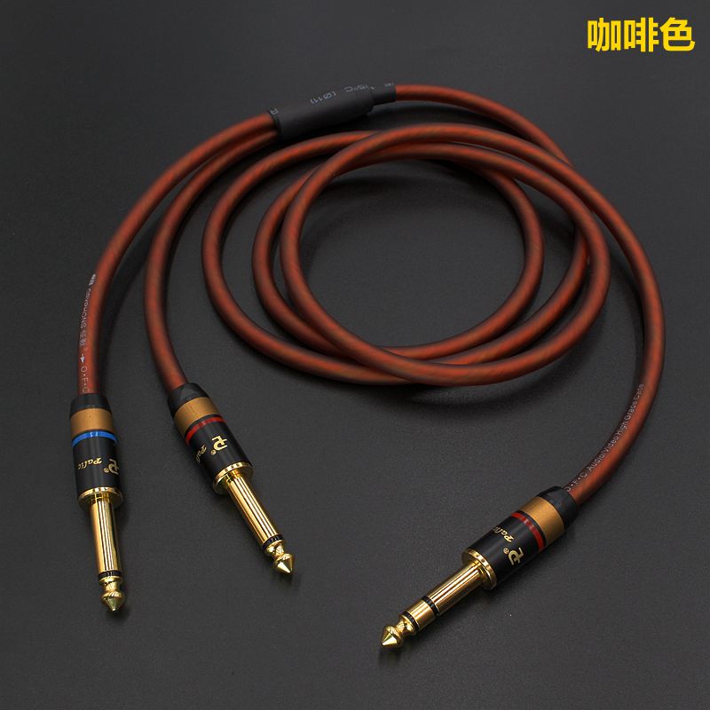35一分二音频线trs 6.5大三芯转双6.