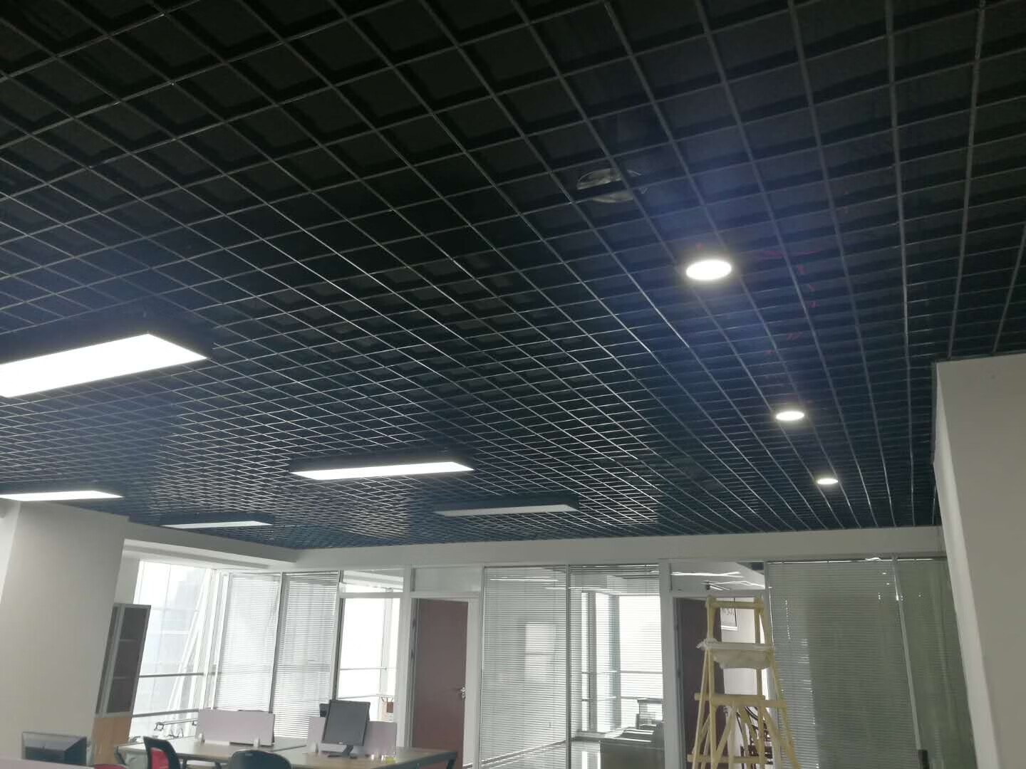 铁格栅铝格栅塑料格栅葡萄架办公室超市商场健身房美容美发店吊顶灰色