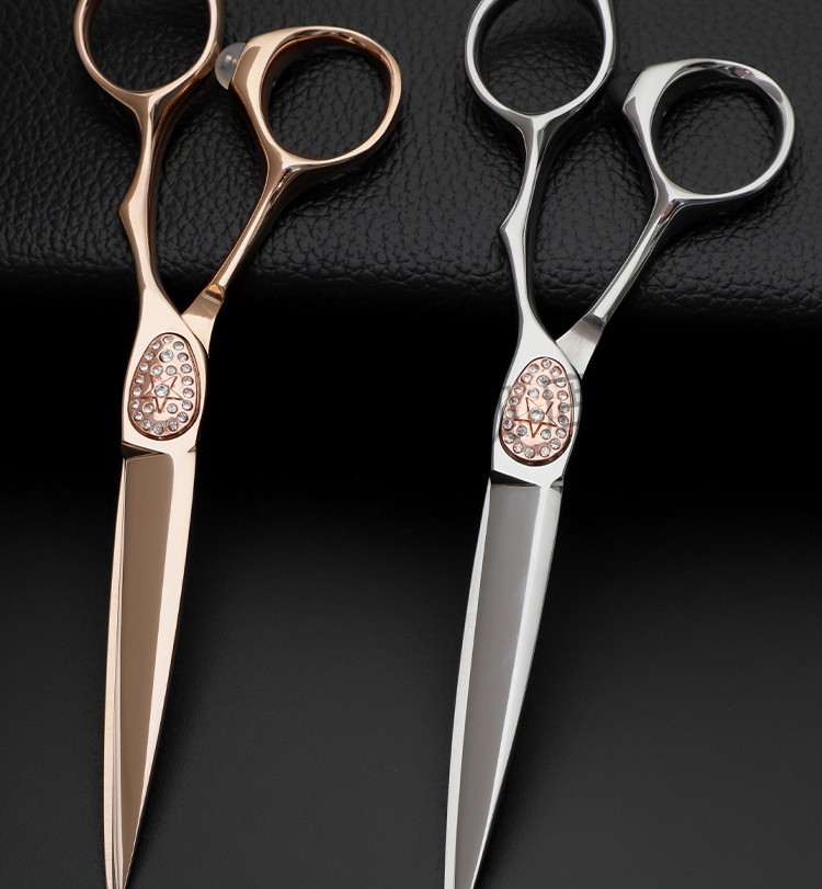 鸡牌剪刀 大武士光剪鸡牌火匠理发剪刀发型师美发剪刀 玫瑰金6.
