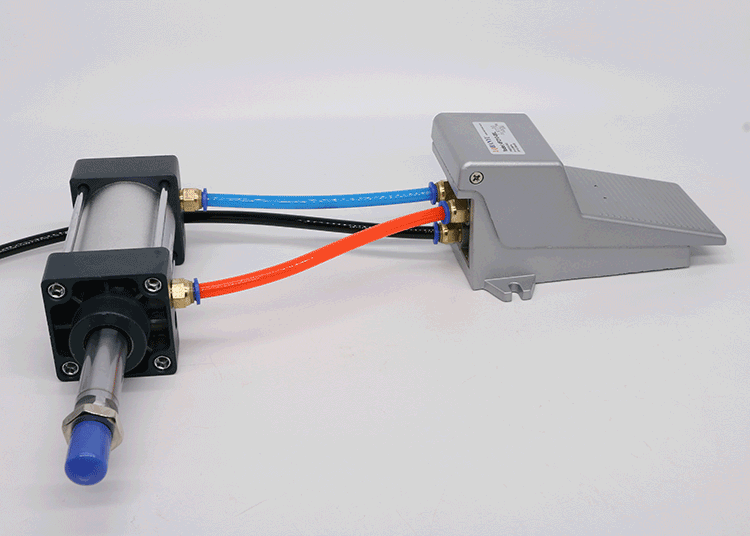 带锁二位四通三通气缸控制器气动脚踏阀开关a 4f210-08l带锁配外径