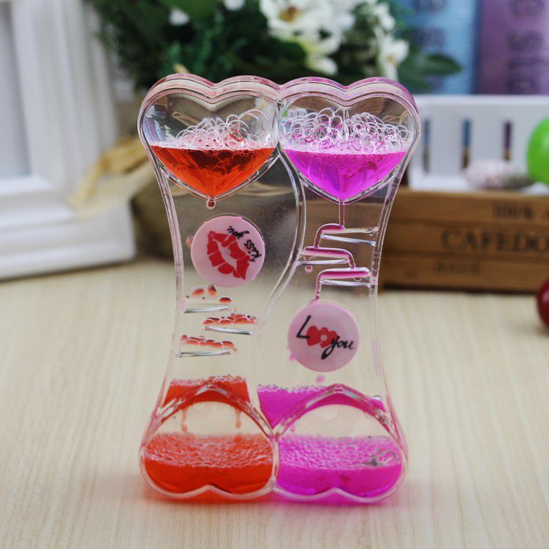 液体沙漏油漏玩具创意塑料漏斗动物油水滴液体沙漏摆件动感计时器儿童