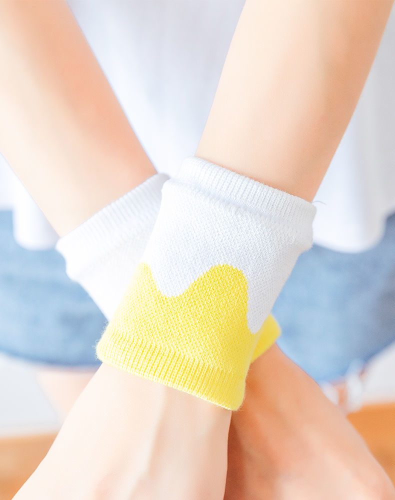 少女心护腕ins潮运动薄款手腕夏季可爱女腕带薄夏天透气黄白色宽8cm长