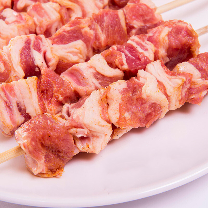 羊肉串烧烤食材半成品去骨羔羊排肉生鲜肉串40/80串烧烤羊排串串 40串
