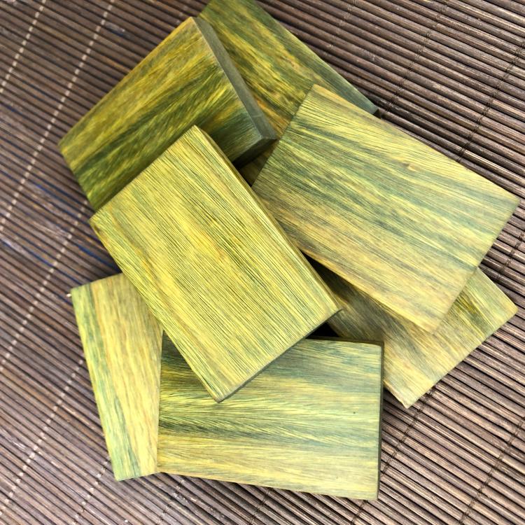 美思迪(meisidi)绿檀原木佛珠手串木料diy木梳梳子料手镯刀柄弹弓料