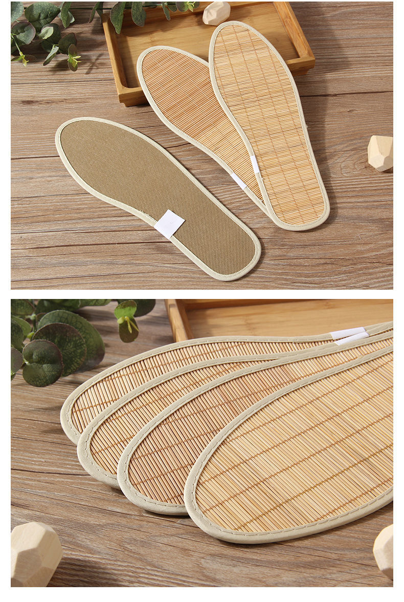 竹炭防臭鞋垫吸汗蔺草竹子纤维男士女士透气鞋垫子除臭凉鞋垫夏季