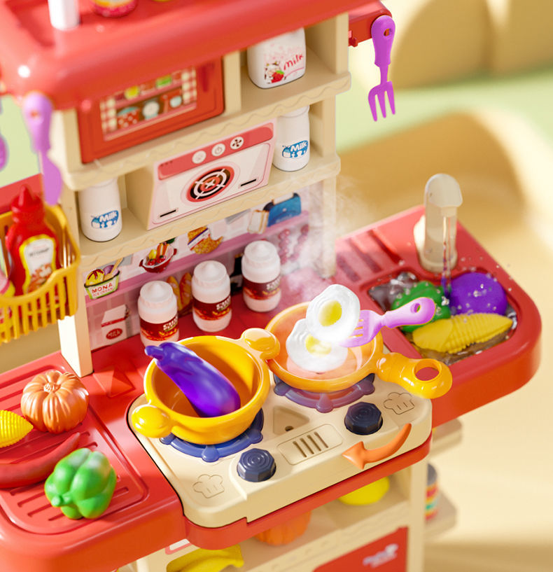 厨房玩具套装仿真厨具做饭煮饭4宝宝5女童3岁以上6儿童女孩过家家85cm
