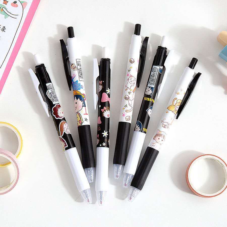 左一仁按动笔樱桃小丸子笔限定中性笔高颜值可爱按动笔韩版少女心闺蜜