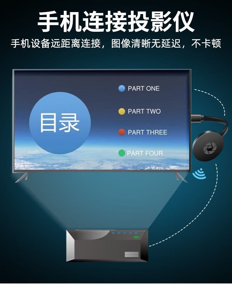 爱普生(epson)无线投屏器同款无线同屏器手机直播竖投屏电视投影仪