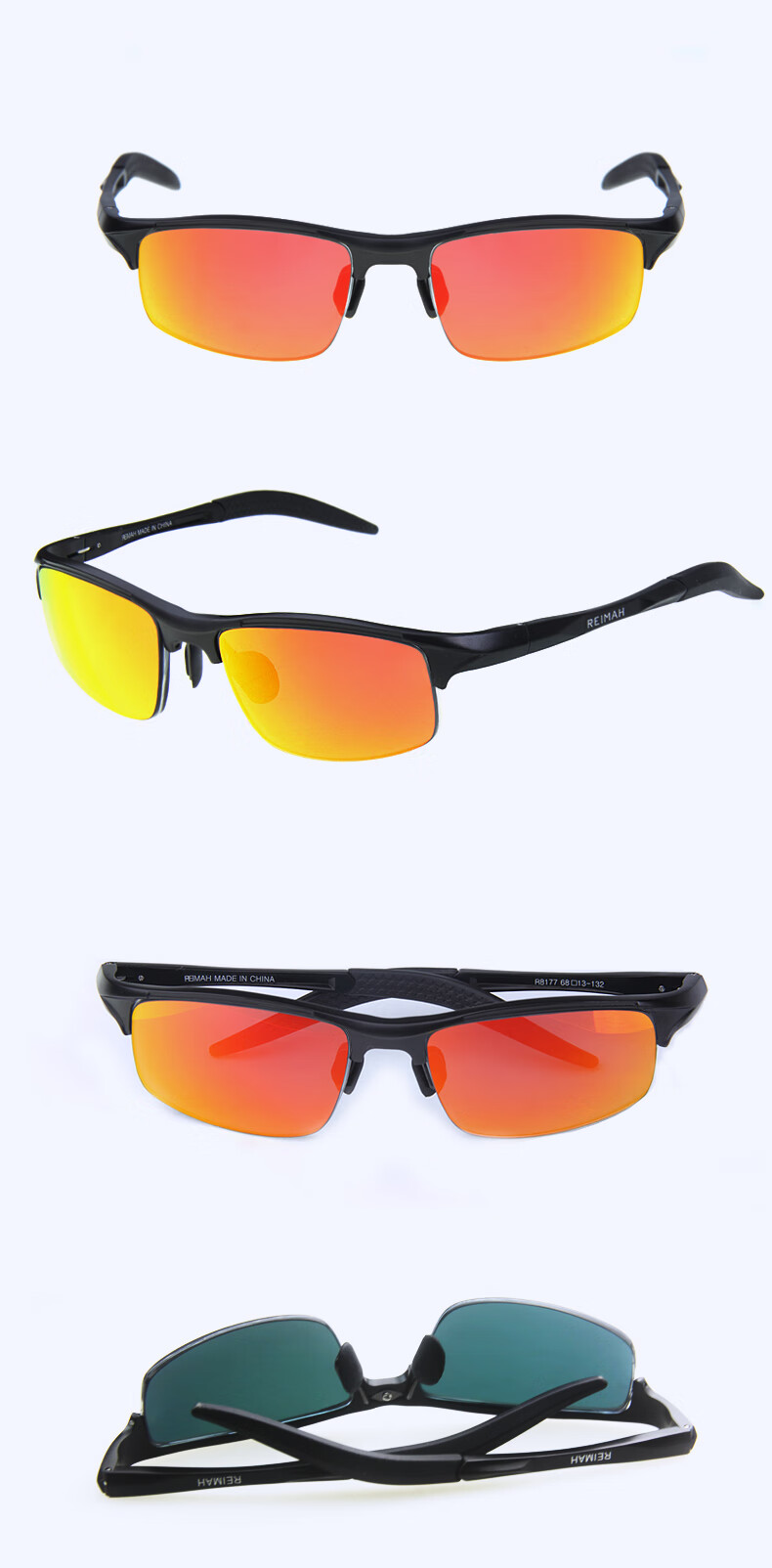 偏光太阳镜有带度数成品定制墨镜开车男士变色眼镜黑框眩彩桔红膜600