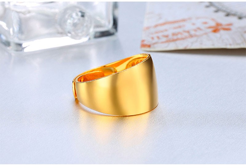 凤雅集珠宝999足金光面经典蛇肚黄金活口戒指情侣对戒金镏子指约送