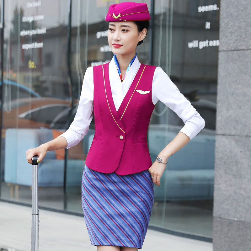 女装 小西装 恬频蔓 高铁乘务员制服新品秋季职业装女套装时尚马甲