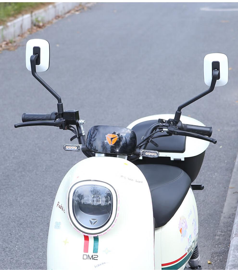 电动电瓶车后视镜高清方形雅迪爱玛台铃电自行车反光镜子通用 高清