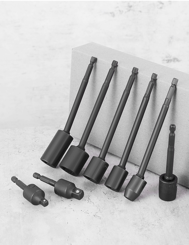 万向风批套筒加长一体摇头光伏电站套筒360度旋转电动扳手套筒头 100