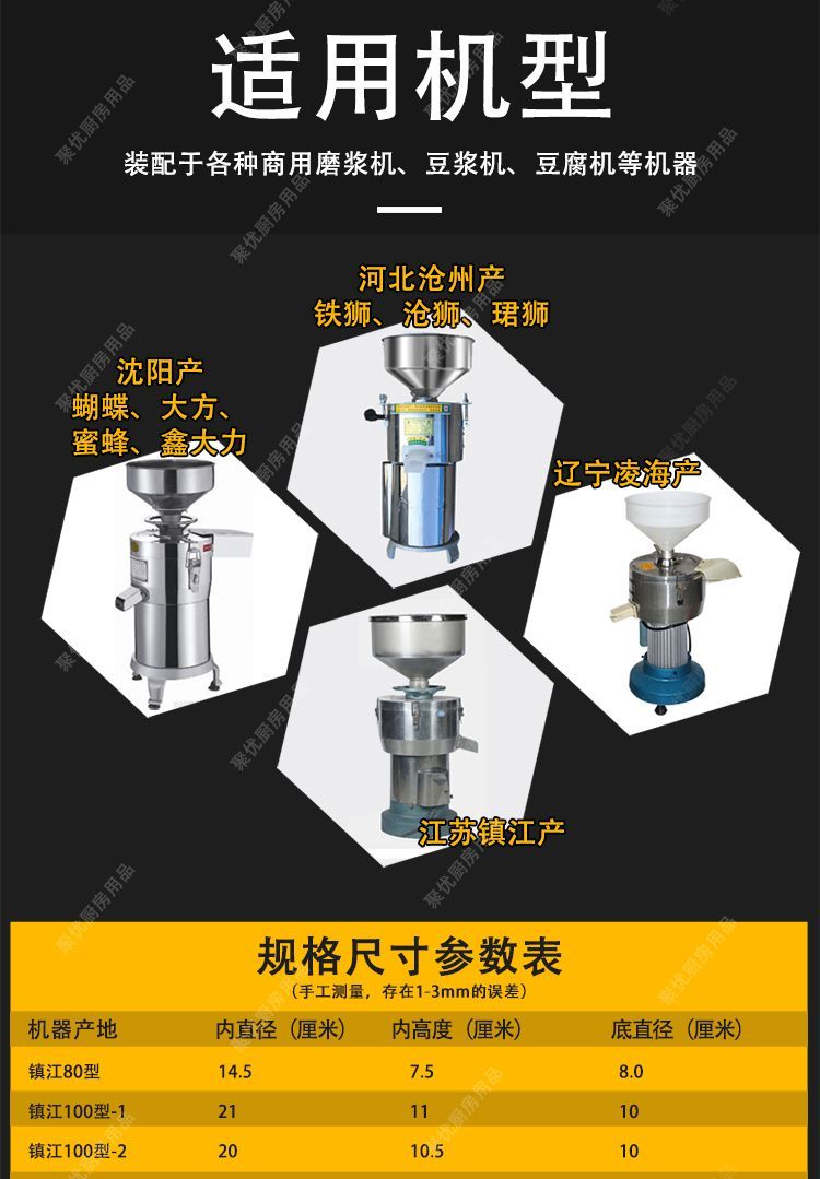 磨浆机豆腐机过滤网豆浆机纱网130150 10个装)凌海150型1(160目可圈